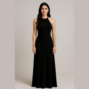 Xscape Black Sleeveless Gown with Zipper & Slit, Size 10